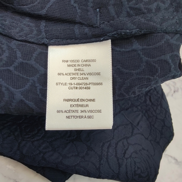 Equipment Femme Arwen Trouser Pants Navy Rose Textured Design Size 2 - Picture 9 of 9